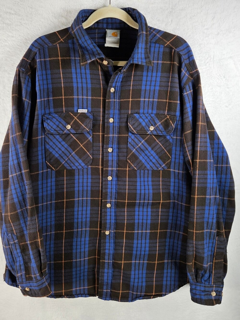 Carhartt Flannel Shirt Plaid Long Sleeve Button-Down Men's Size 2XL Union US VGT